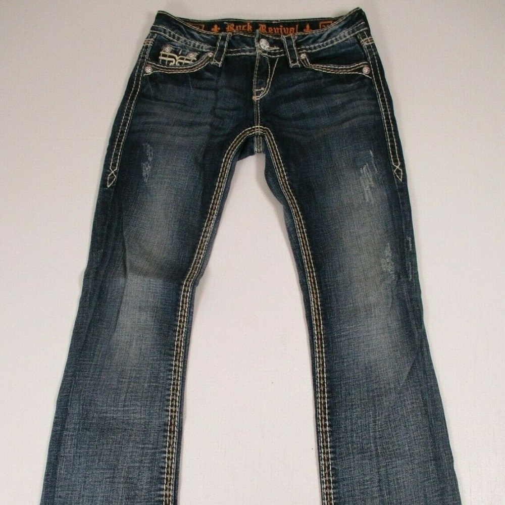 Rock Revival Womens Sz 25"Jamila Boot" Jeans Heavy